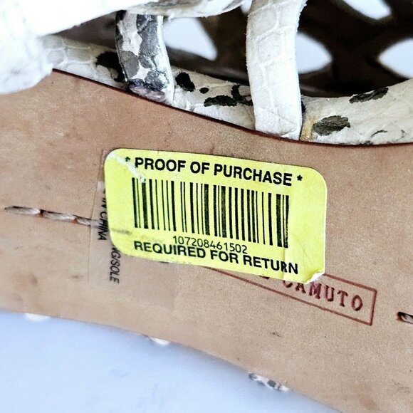 Vince Camuto Leather Snake Print Open Cage High Heel Sandal Zipper Sz 10~SH156.1 - Picture 7 of 9